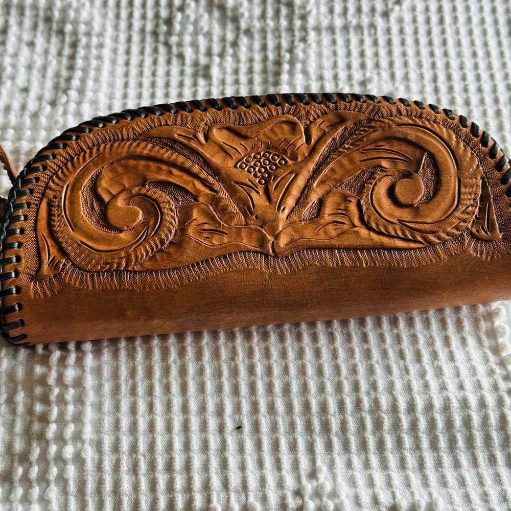 Elegant Brown Leather Clutch